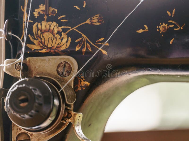 Sewing machine with tread royalty free stock photo