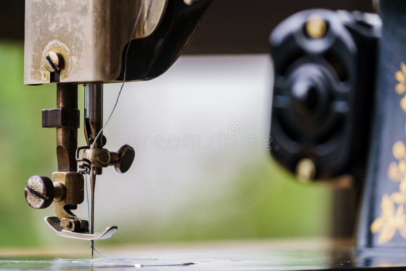 Sewing machine with tread royalty free stock photo