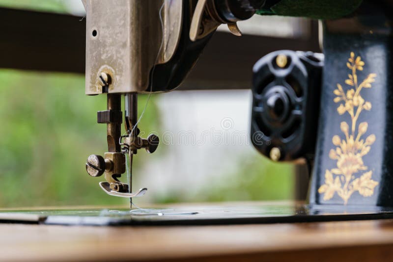 Sewing machine with tread stock photo