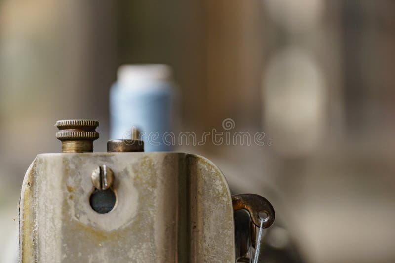 Sewing machine with tread stock photos