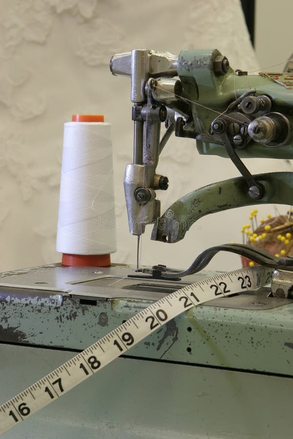 Sewing Machine With A Wedding Dress Background Picture. Image 4746493