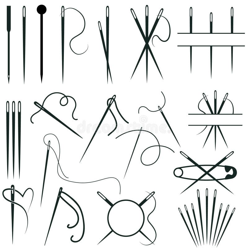 Sewing Needle Icon Vector. Needle Thread Illustration Sign. Sewing