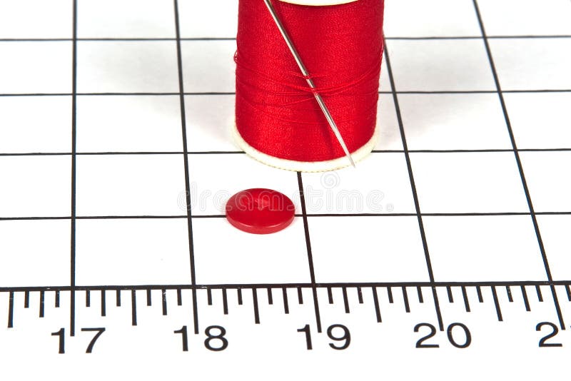 Sewing Needle with Thread and a Button Stock Image Image of color