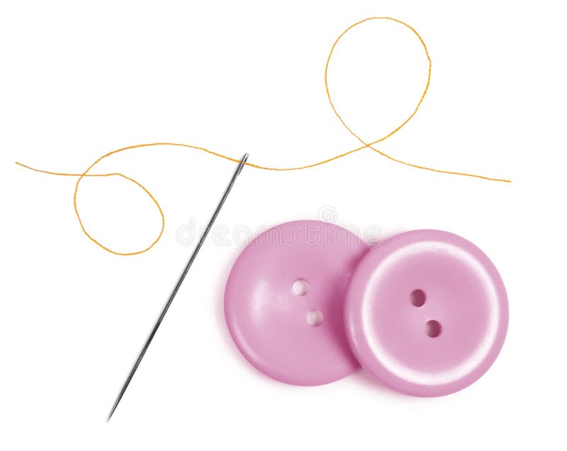 Sewing Needle and Thread with Buttons Stock Photo Image of cotton
