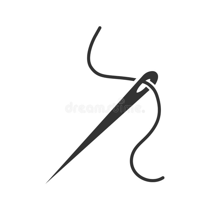 Sewing Needle with Thread Icon Stock Vector Illustration of contour