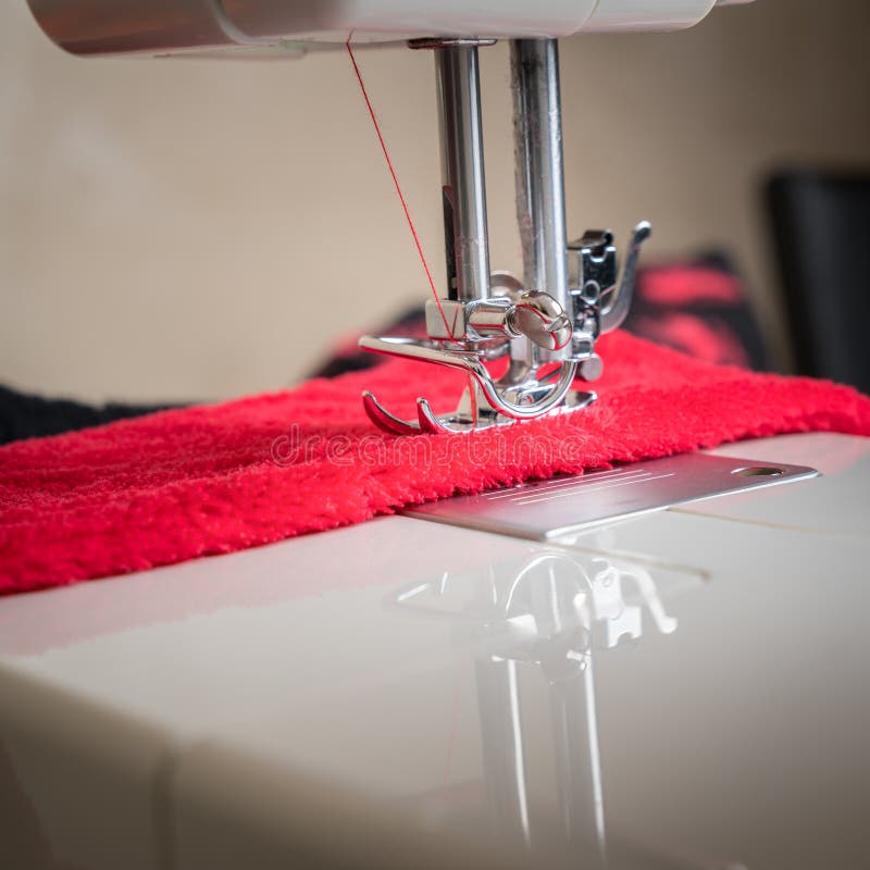 Sewing Process In The Phase Of Overstitching Stock Photo Image of make, bobbin 39018564