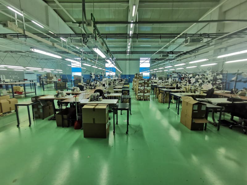 Sewing Production Factory stock image. Image of iron 177626775