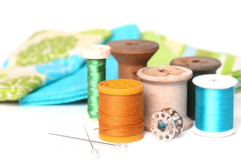 Sewing and Quilting Thread On White