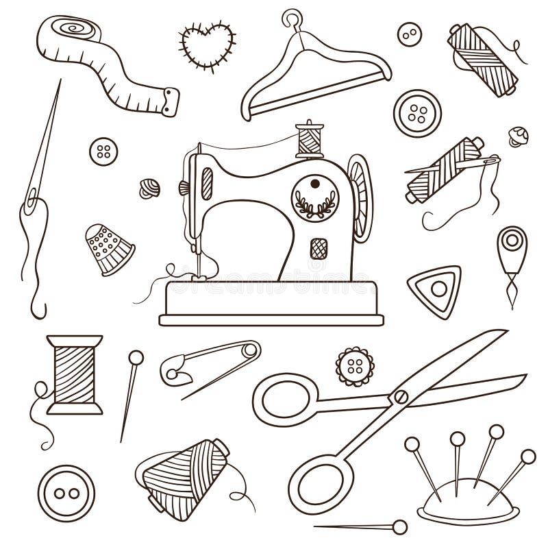 Sewing Supplies (Instant Download) -   Sewing art, Sewing supplies,  Cartoon sewing