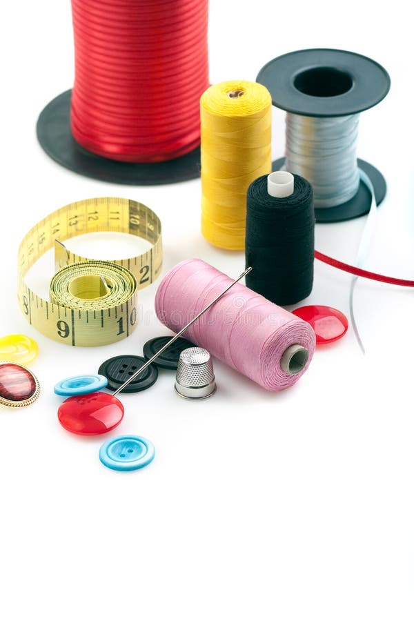 Sewing stuff stock photo. Image of golden, reels, isolated - 12441902