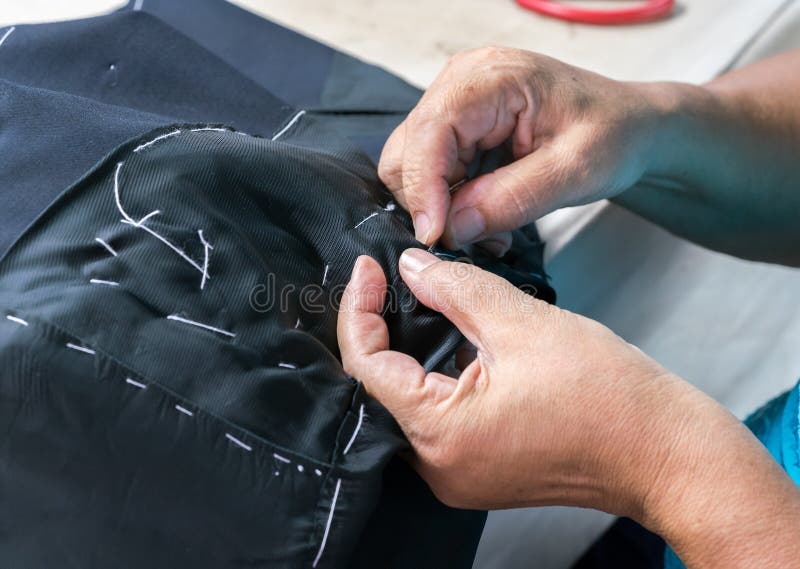 Sewing Suits , Tailoring by Hand Stock Photo Image of modiste, male 86325430