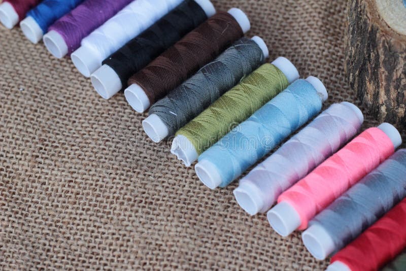 Sewing Supplies ,scissors Thread with and Scissors. Stock Photo Image