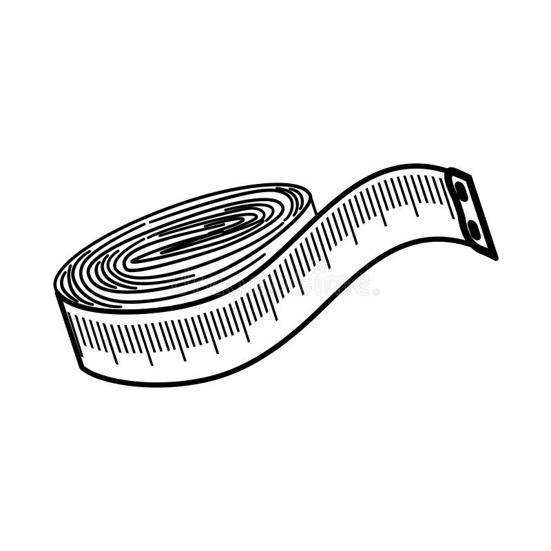 Sewing Tape. Tool for Sewing and Seamstress. Cartoon Image of a Tape Measure  for Embroidering Clothes Stock Vector - Illustration of white, symbol:  229703623