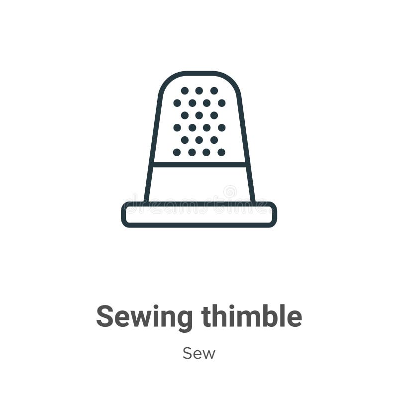 Outline Sewing Thimble Vector Icon. Isolated Black Simple Line Element