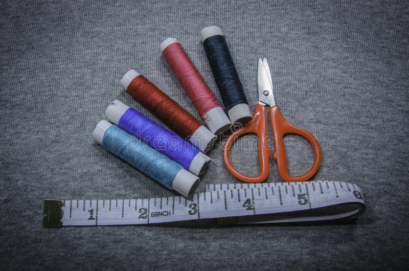 Sewing thread and scissors stock image. Image of abstract 54873019