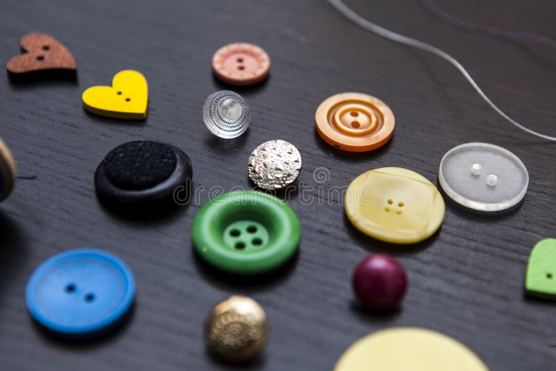 Sewing Threads, Buttons, Needles, Art and Handswork for Children Stock Image Image of closeup