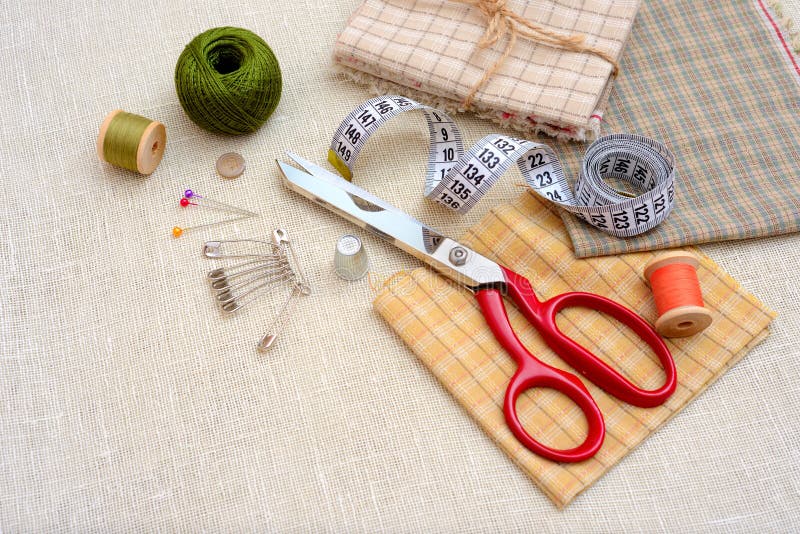 Sewing Tools and Accessories on Table Stock Photo Image of needle