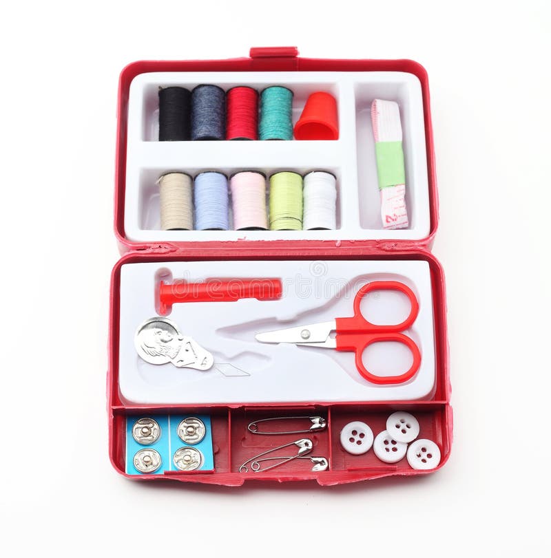 Sewing tools box stock photo. Image of machine, macro 31215674