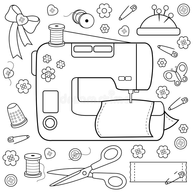 https://thumbs.dreamstime.com/b/sewing-tools-equipment-tailor-needlework-accessories-black-white-coloring-book-page-sewing-project-tools-equipment-104040657.jpg