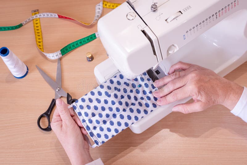 Sewing Work with a Professional Sewing Machine. Stock Image Image of