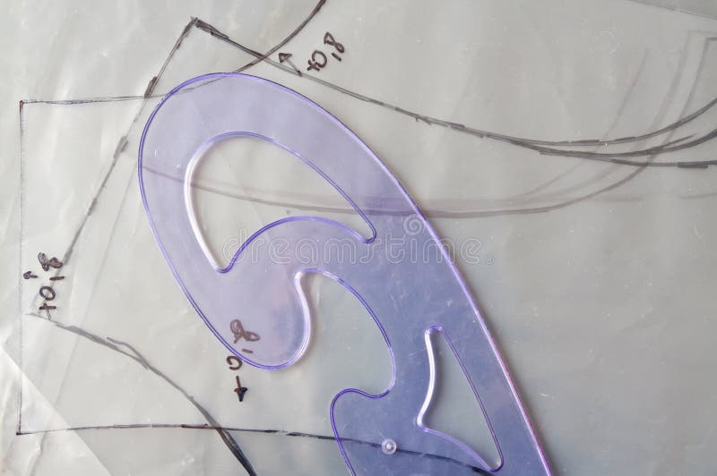 Sewing workplace as background. stock photo