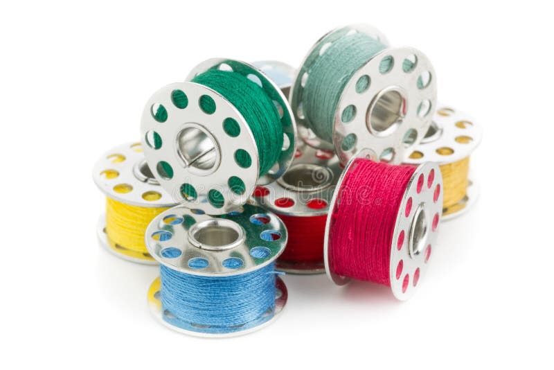 Sewing yarn spools stock image. Image of fiber, coil 48554705