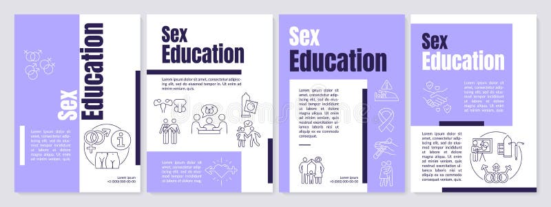 Sex Education Explanation Purple Brochure Template Stock Vector Illustration Of Poster