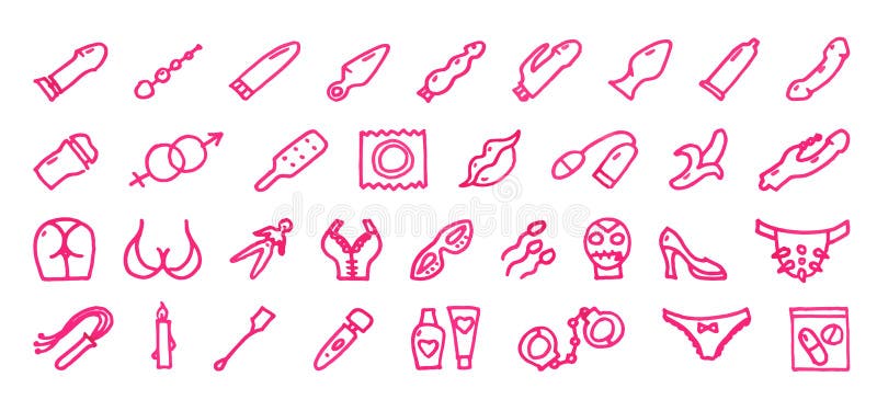 Sex Hand Drawn Icons Stock Vector Illustration Of Condom 112640630