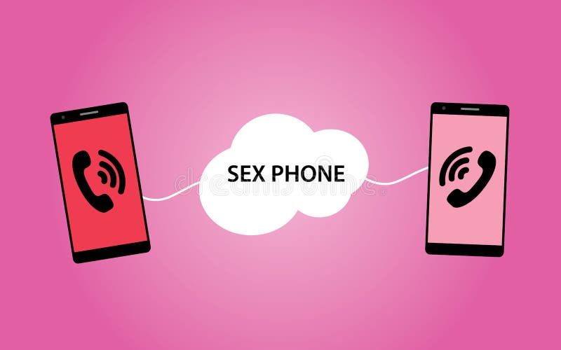 Sex Phone Concept Illustration Between Two Smartphone Stock Illustration Illustration Of Flat 