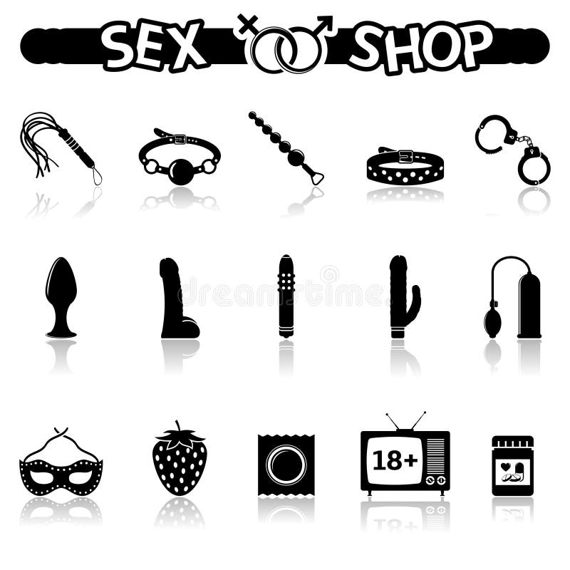 Vector Set Of Sex Shop Icons Stock Vector Illustration Of Wedding