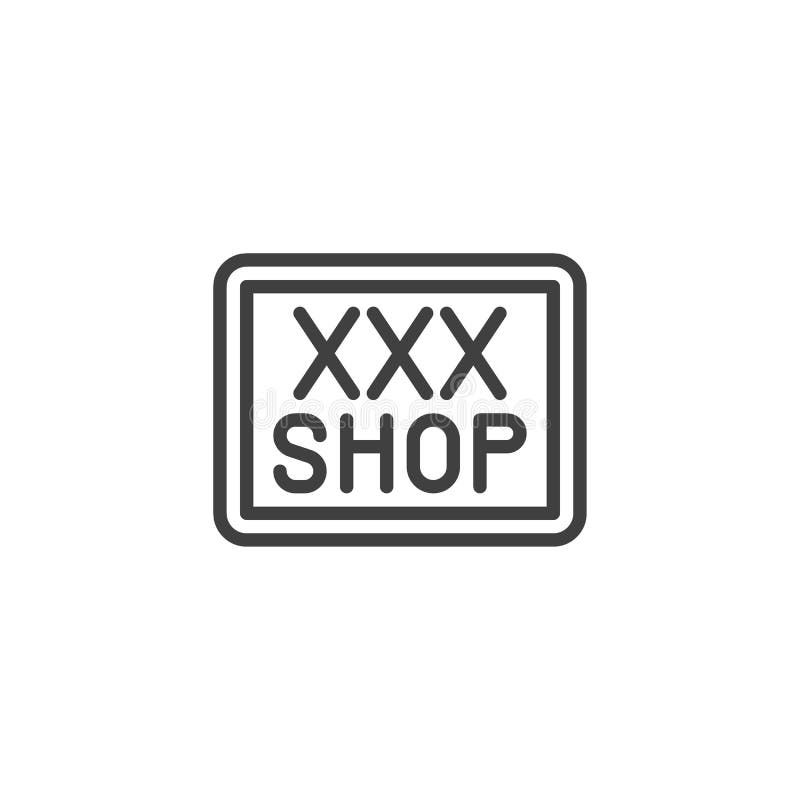 Sex Shop Sign Xxx Line Icon Stock Vector Illustration Of Perfect Graphics 164297579