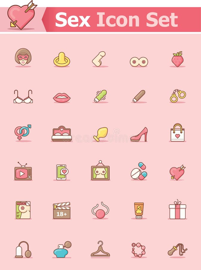 Sexikonensatz vektor abbildung. Illustration von piktogramm - 48583832
