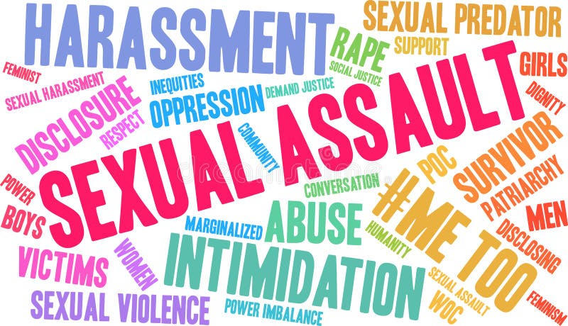 Sexual Assault Word Cloud royalty free illustration