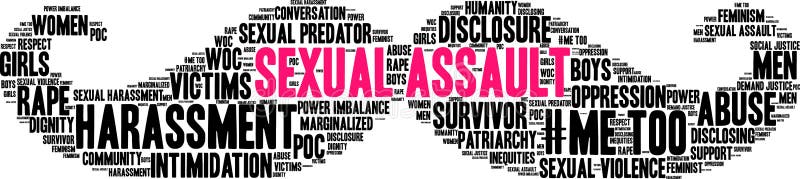 Sexual Assault Word Cloud royalty free illustration