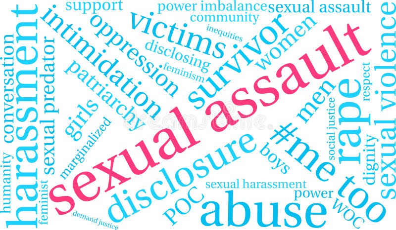 Sexual Assault Word Cloud stock illustration