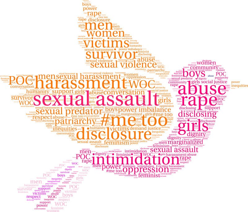 Sexual Assault Word Cloud stock illustration