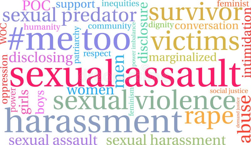 Sexual Assault Word Cloud vector illustration