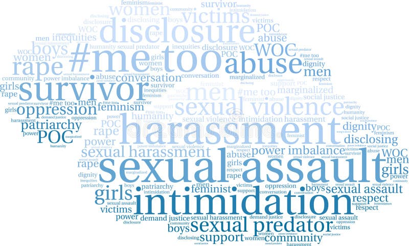 Sexual Assault Word Cloud stock illustration