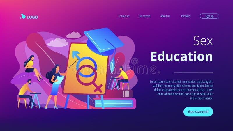 Sexual Education Concept Landing Page Stock Vector Illustration Of 