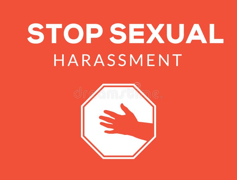Sexual Harassment Violence Stop Poster Sexual Harassment Assault Woman Concept Stock Vector