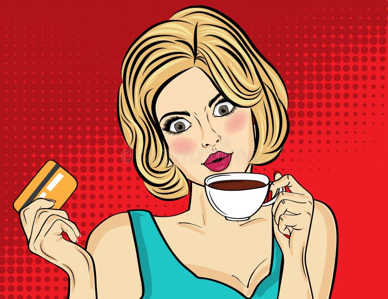 Surprised Blonde Pop Art Woman Chatting on Retro Phone. Comic Wo Stock  Illustration - Illustration of happy, advertising: 126551879