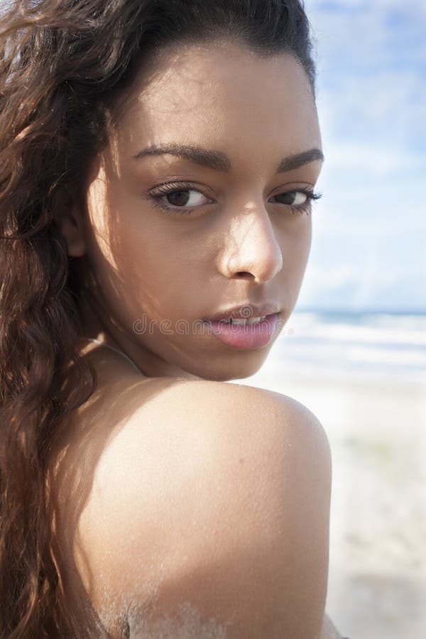 Young Brunette Nude On Beach Stock Image Image Of Resting Outside 69101845