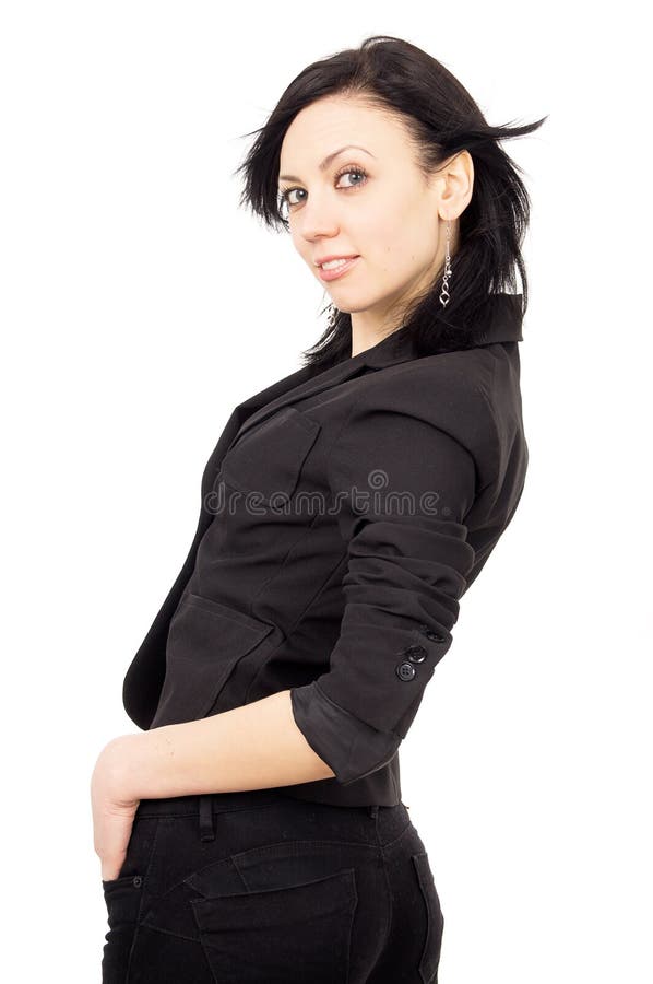 Business girl standing stock image. Image of pants, black - 40137299