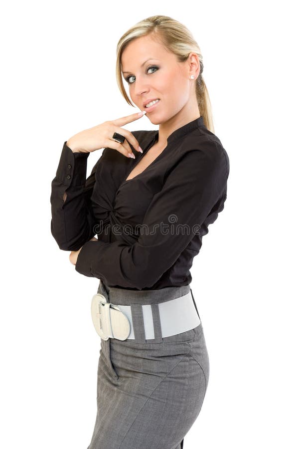 Business Woman Holding a Blank Businesscard Stock Photo - Image of ...