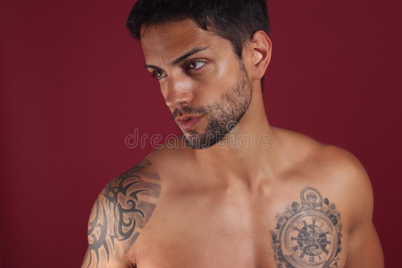 Closeup Portrait of Handsome Topless Male Model with Beautiful Brown Eyes Stock Image - Image of background, muscular: 125629759 Closeup Portrait of Handsome Topless Male Model with Beautiful Brown Eyes Stock Image - Image of background, muscular: 125629759