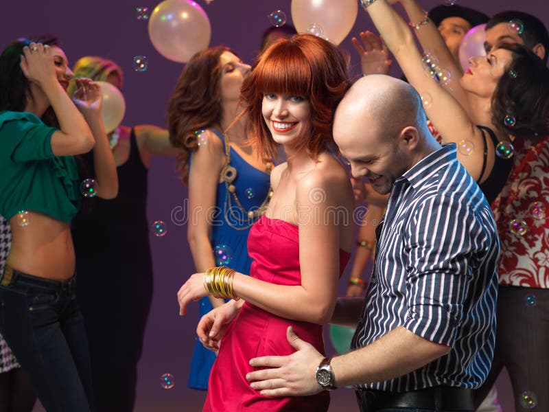 Couple Dancing, Flirting in Night Club Stock Image - Image of colorful,  loud: 27161097