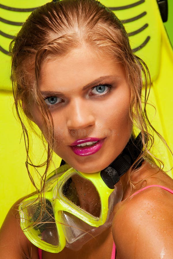 Diver with perfect skin stock image. Image of natural 25426885