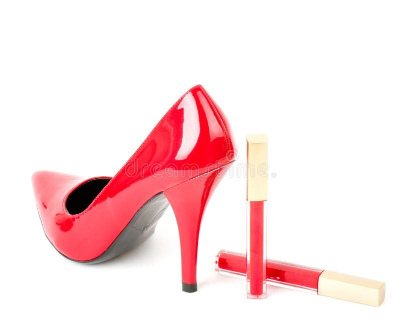 Fashionable Shoe And Lipstick Stock Photo Image of glamour, lipstick