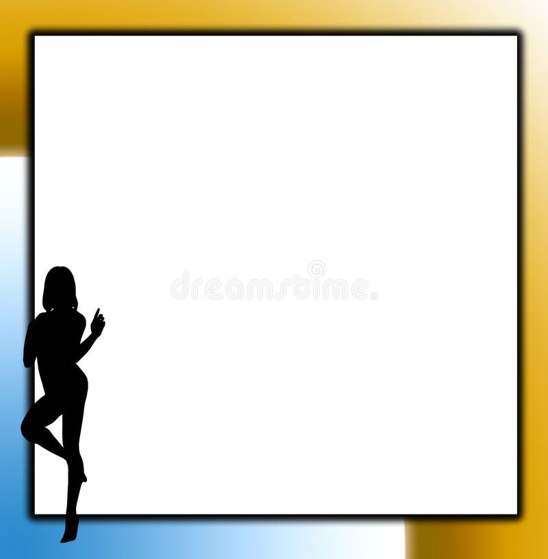 Female Outline With Blank Sign Stock Illustration - Illustration of