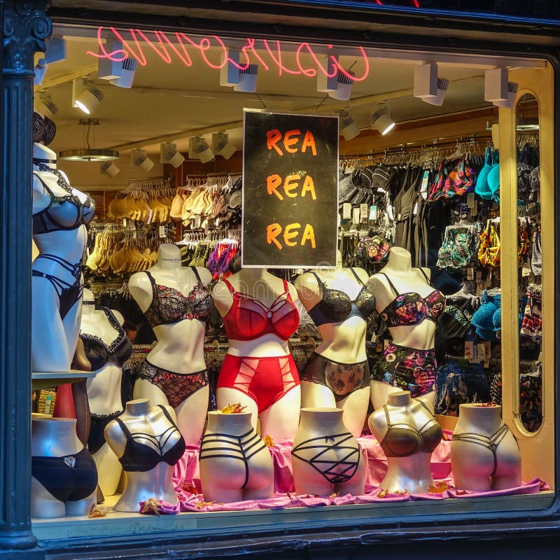 Female Underwear in Shop Window / Store Front. Old Town of Stockholm,  Sweden Editorial Image - Image of plus, europe: 130198620